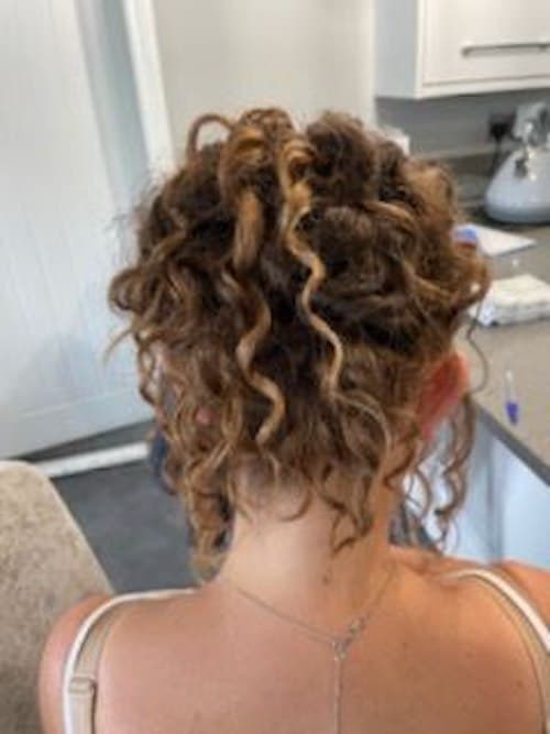 wedding hair updo with spiral curls