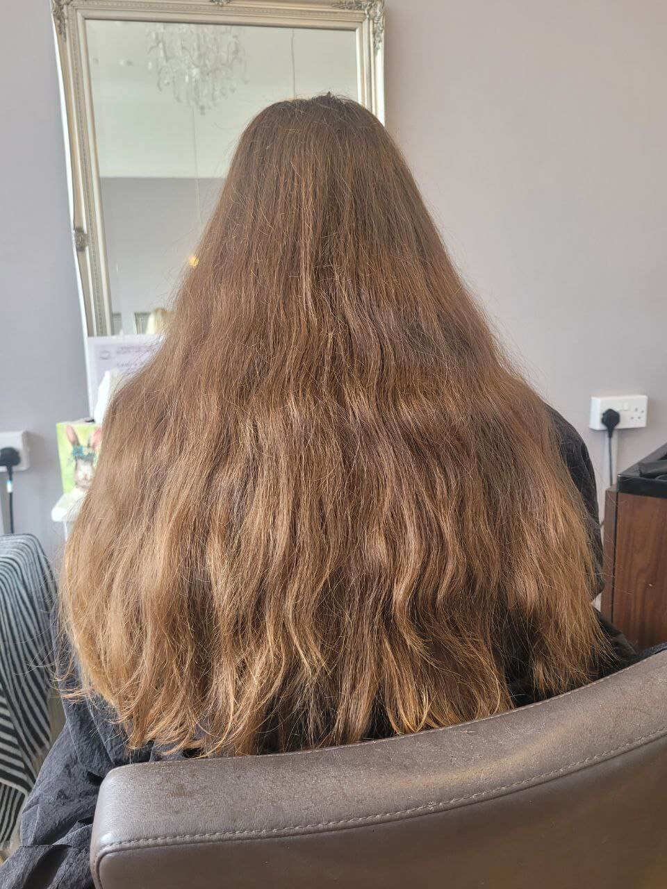 very long frizzy hair