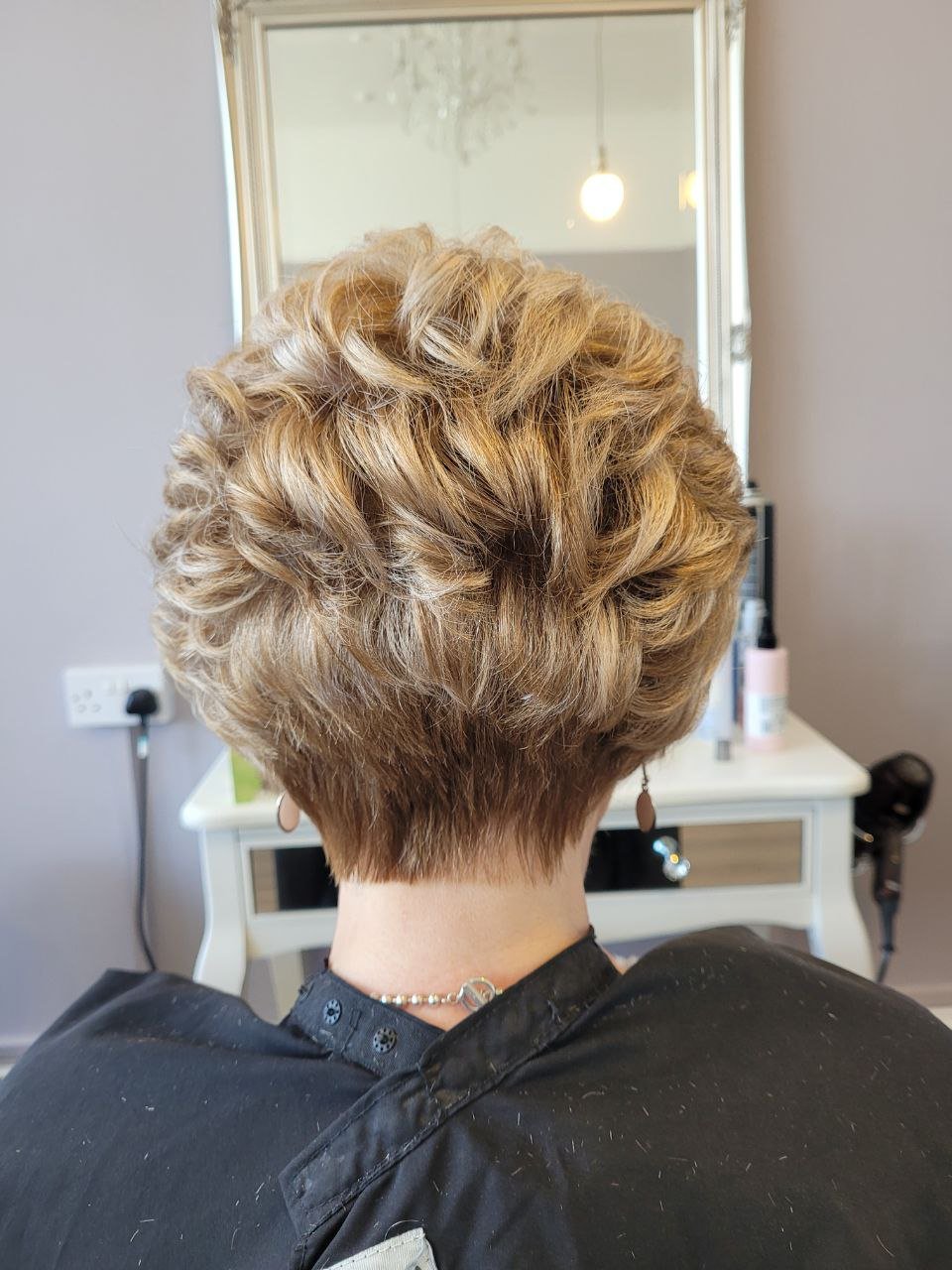 short blonde hair back view