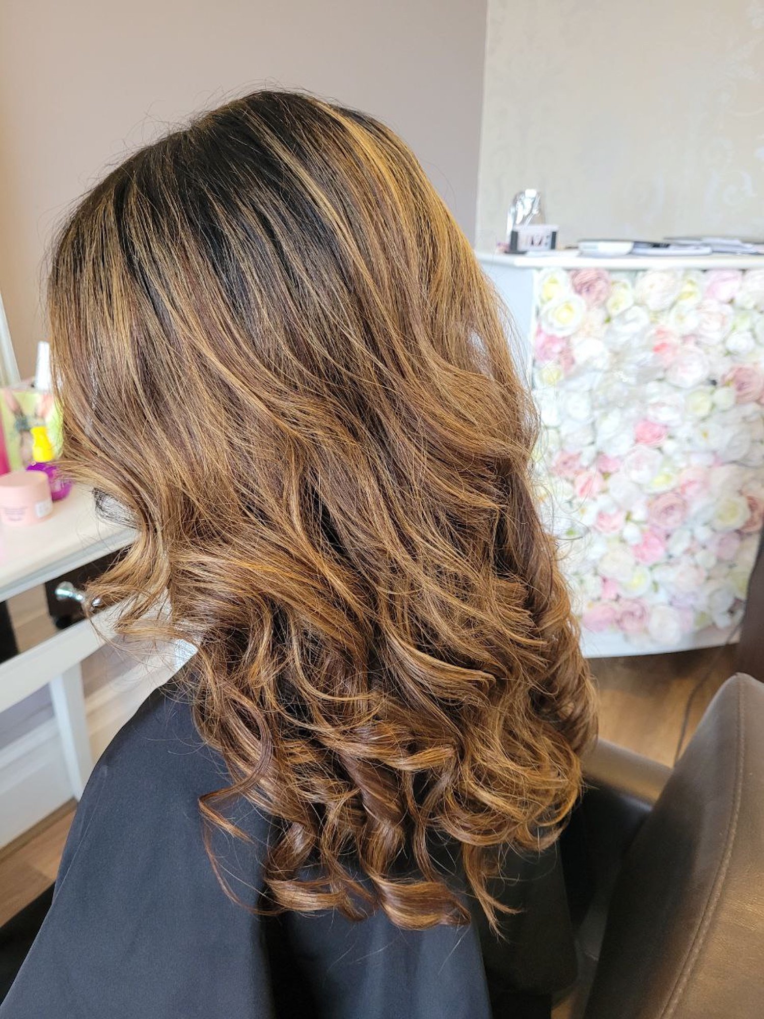 long brunette curly hair