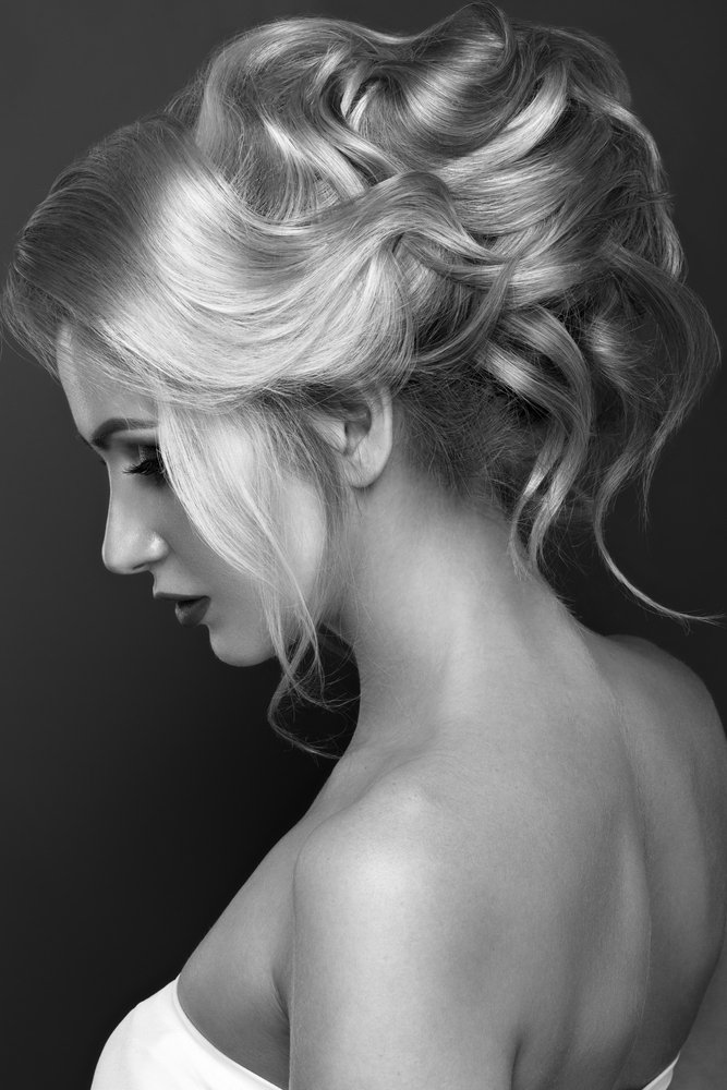 side view of bridal hair